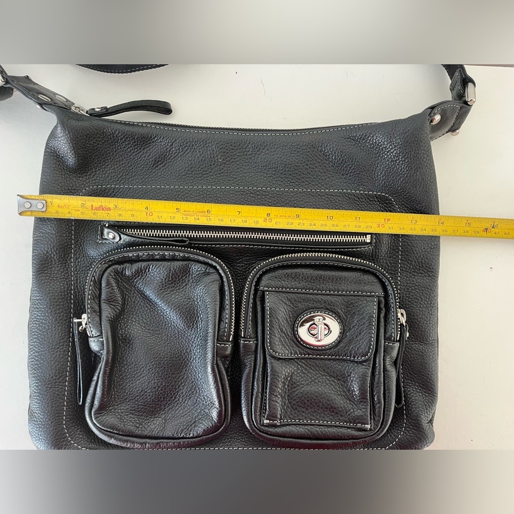 NWOT Danier Black Leather Crossbody Bag for Men Travel Bag Satchel - Picture 5 of 12